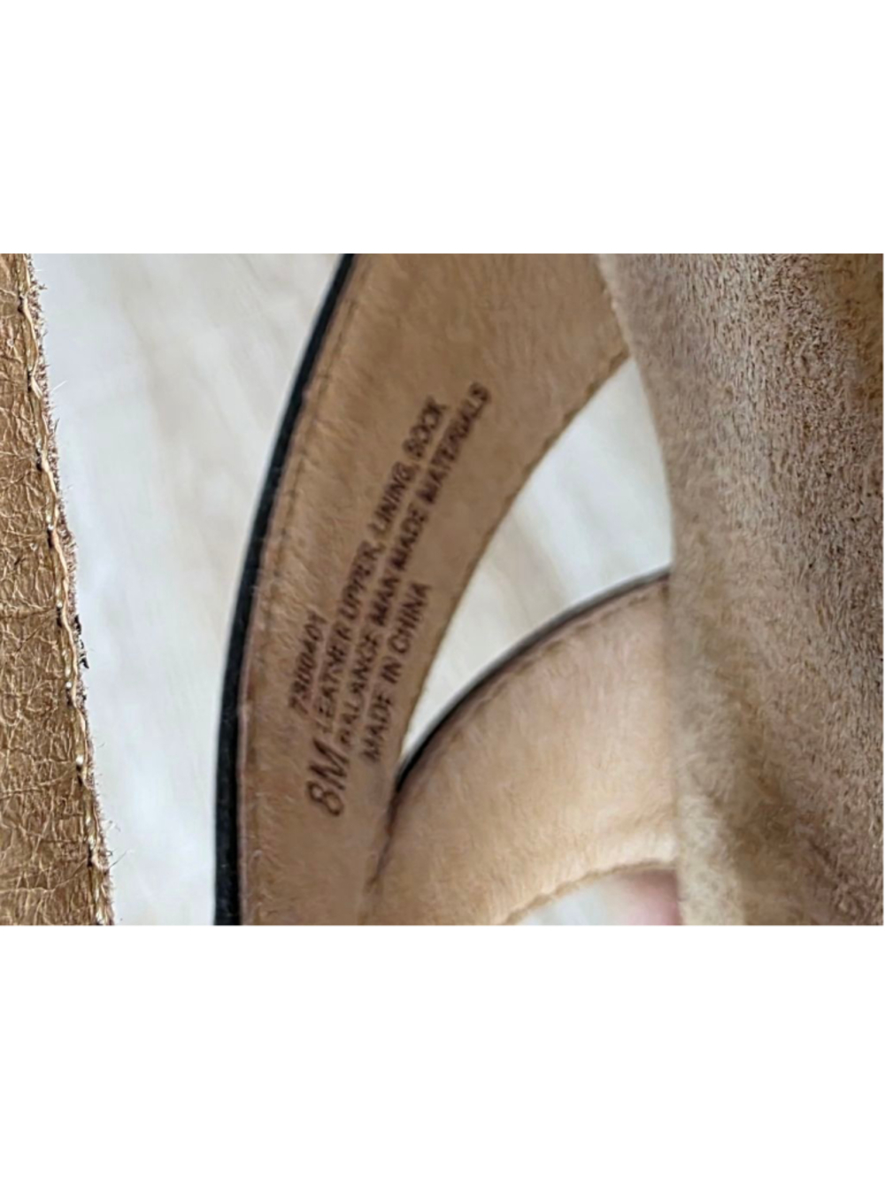Women's Softspots Black Beige Leather Wedge Sandals Size 8 - Picture 10 of 11